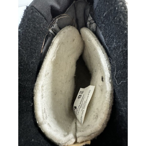 Sorel Kaufman Caribou Snow Boots Made in Canada Women's US 8 Excellent Black Tan - Picture 7 of 12
